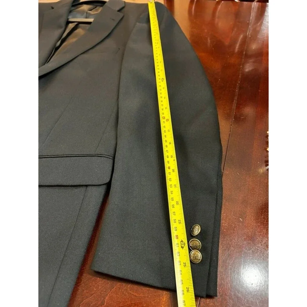 Dockers Black Solid Blazer 40R Single-Breasted Two-Button Notch Lapel Jacket